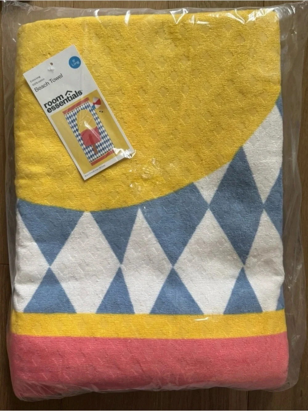 Beach Towel Popsicle Ice Cream Extra Long Oversized 6ft Cotton 36”x72”